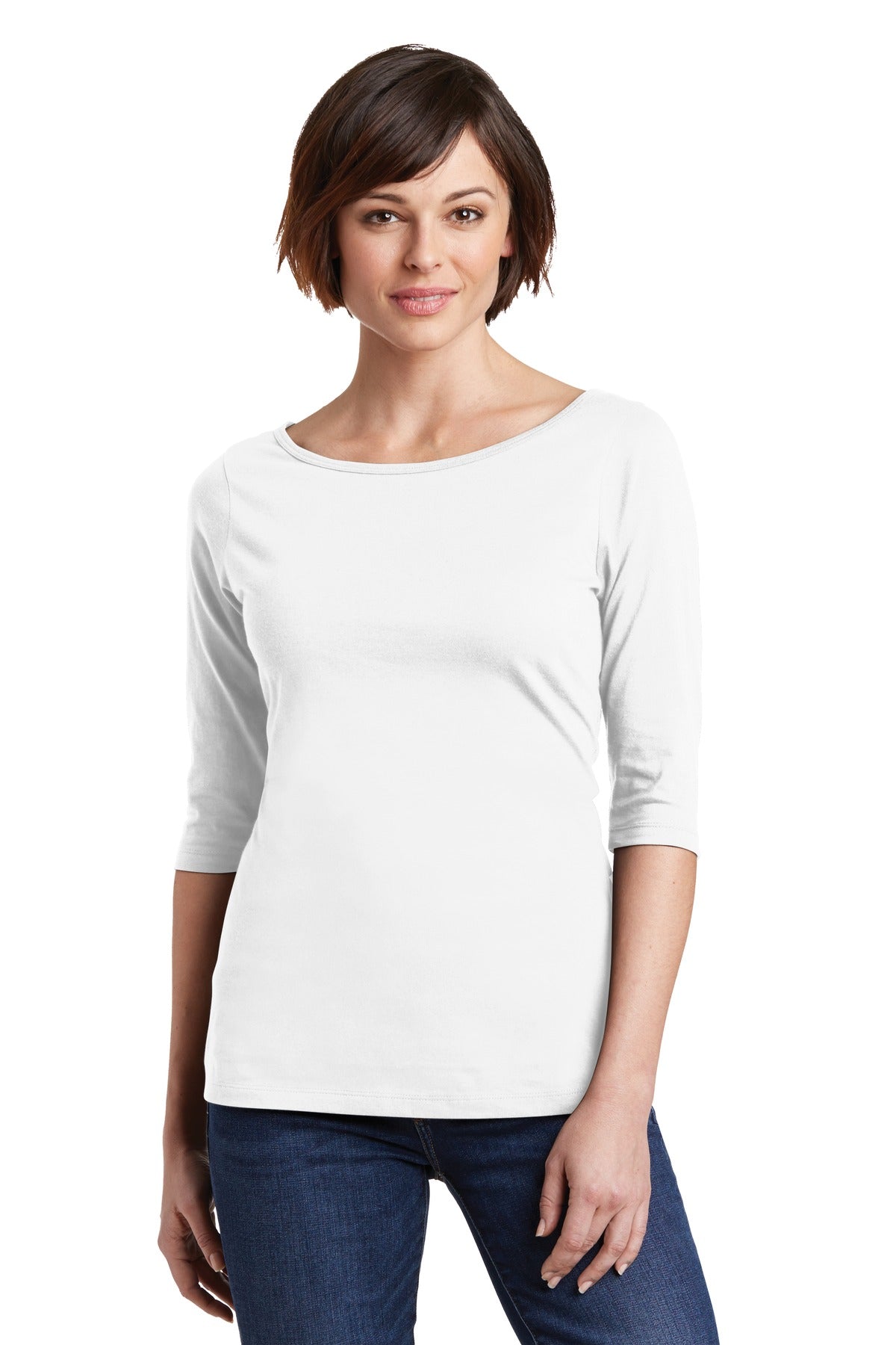 District Women's Perfect Weight 3/4-Sleeve Tee. DM107L Womens Apparel Shirts & Tops