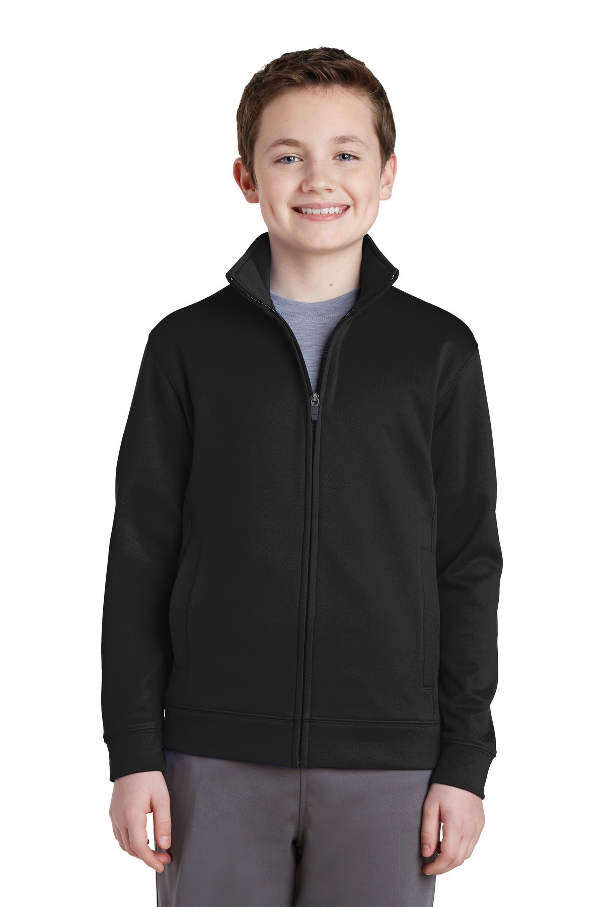 Sport-Tek Youth Sport-Wick Fleece Full-Zip Jacket. YST241 Youth Apparel Jackets & Vests