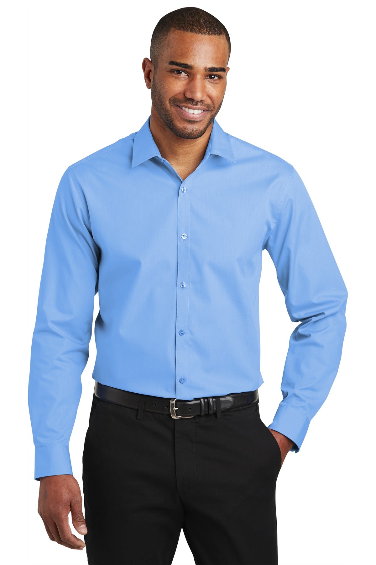 Port Authority Men's Slim Fit Carefree Poplin Shirt. W103 Mens Apparel Shirts & Tops
