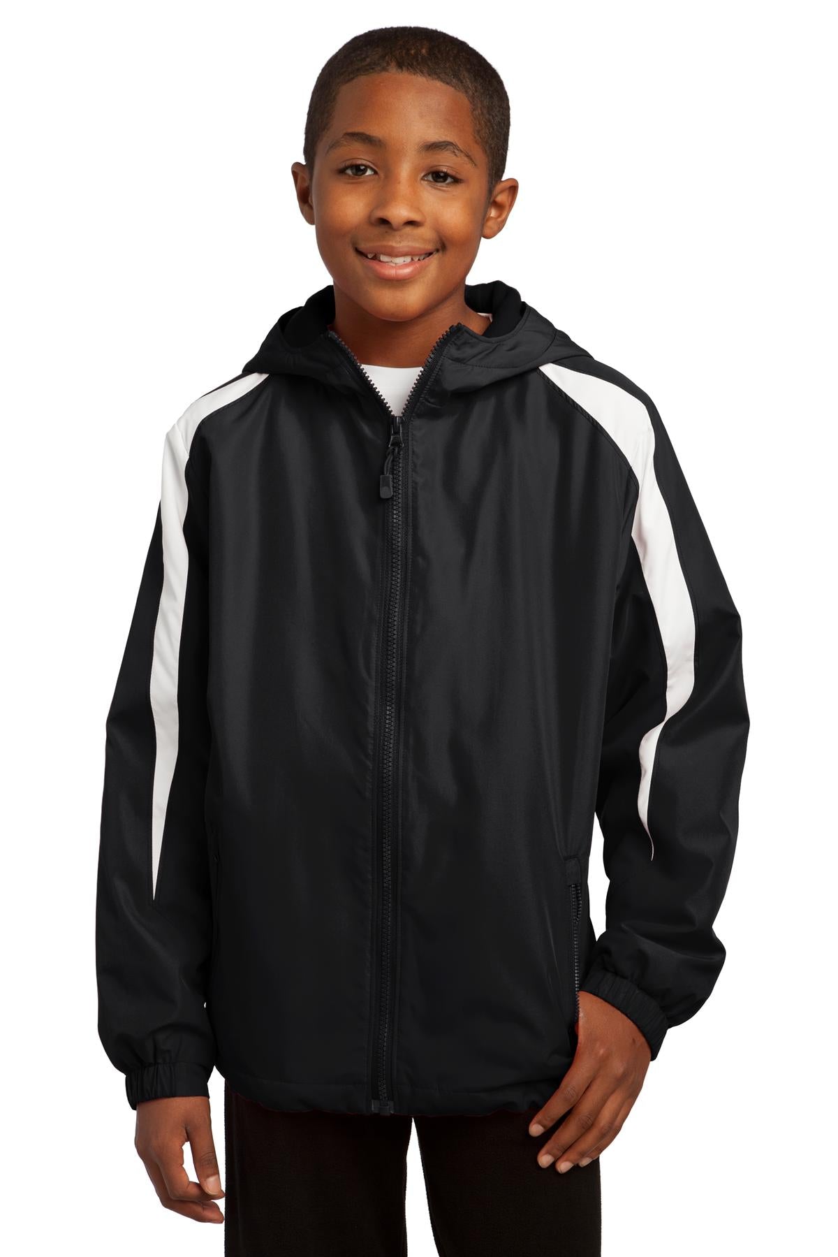 Sport-Tek Youth Fleece-Lined Colorblock Jacket Youth Apparel Jackets & Vests