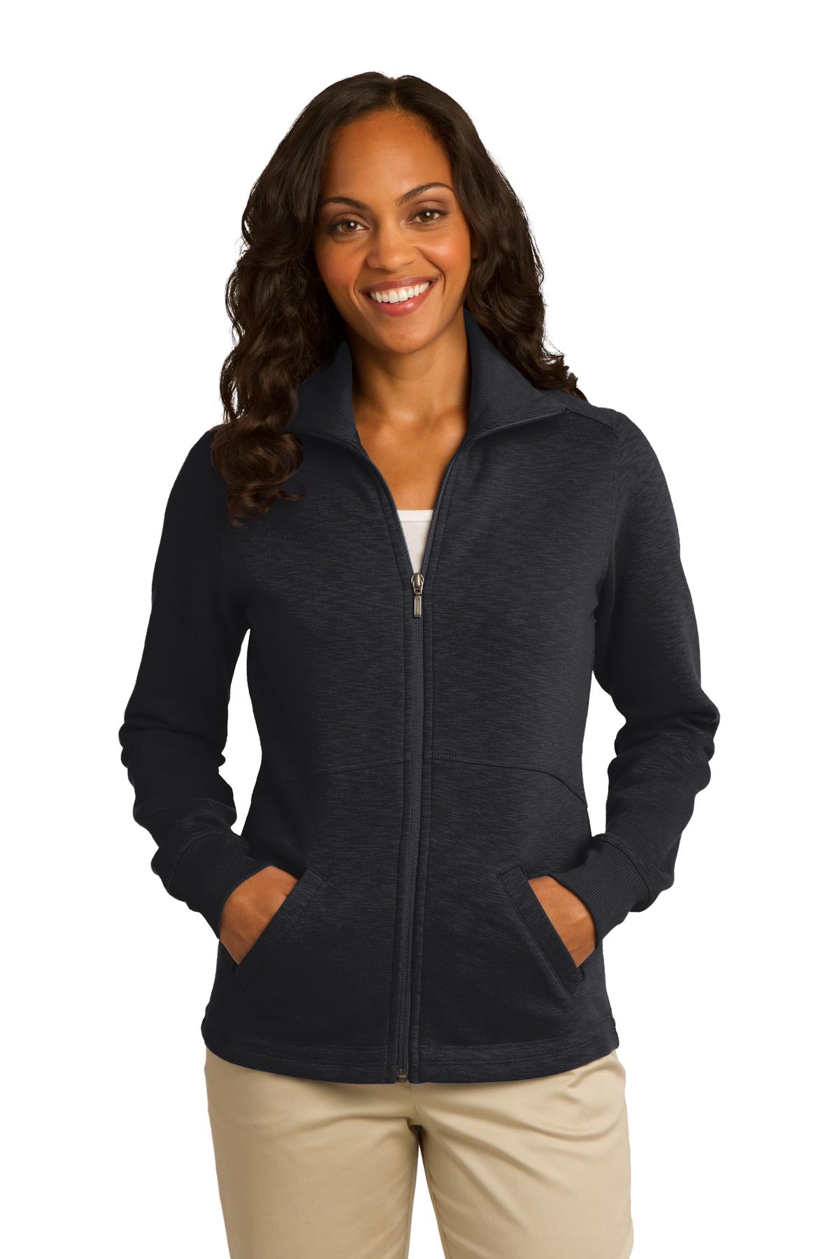 Port Authority Women's Slub Fleece Full-Zip Jacket. L293 Womens Apparel Jackets & Vests