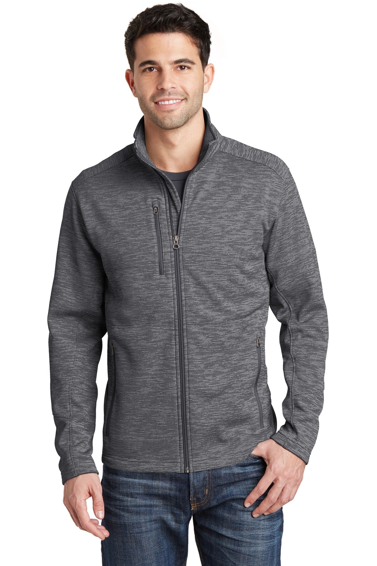 Port Authority Men's Digi Stripe Fleece Jacket. F231 Mens Apparel Jackets & Vests