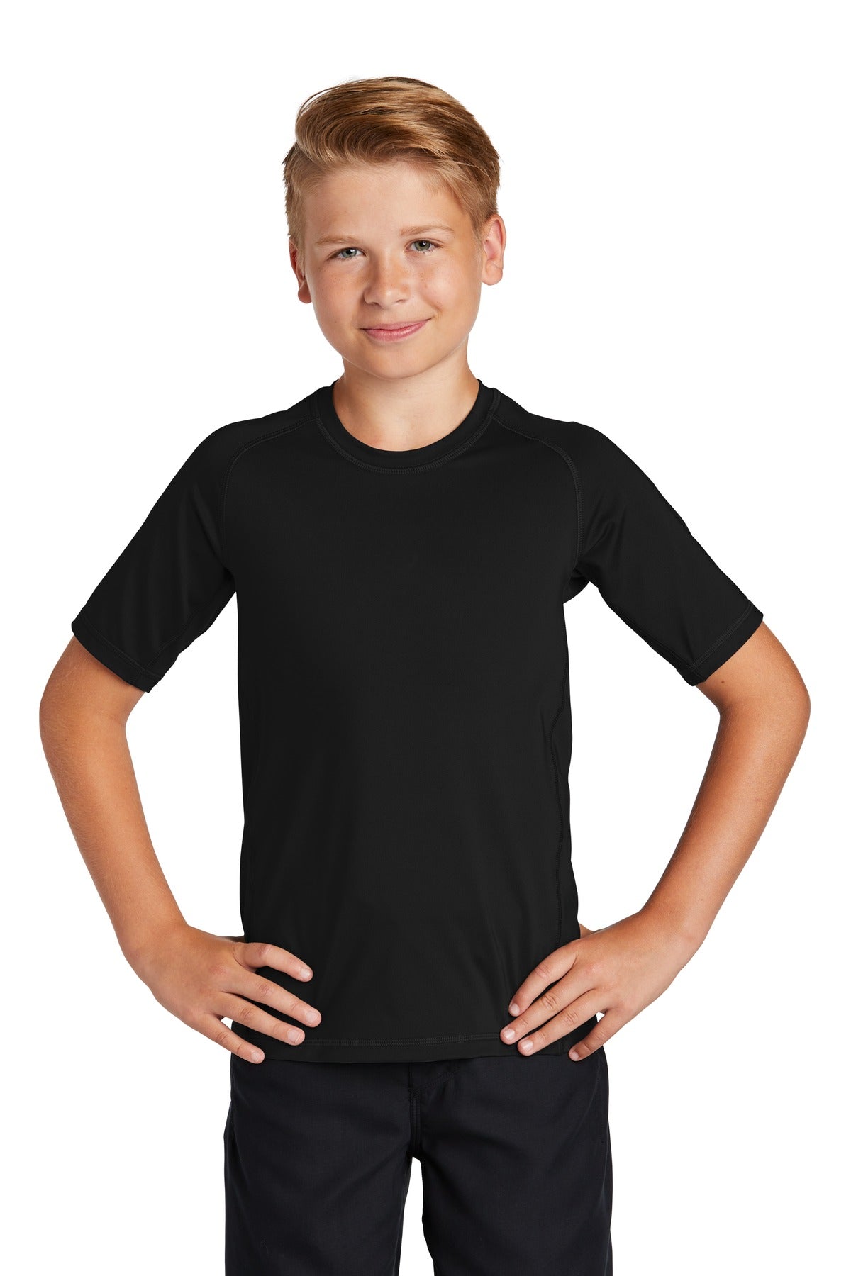 Sport-Tek Youth Rashguard Tee YST470 Youth Apparel Shirts & Tops