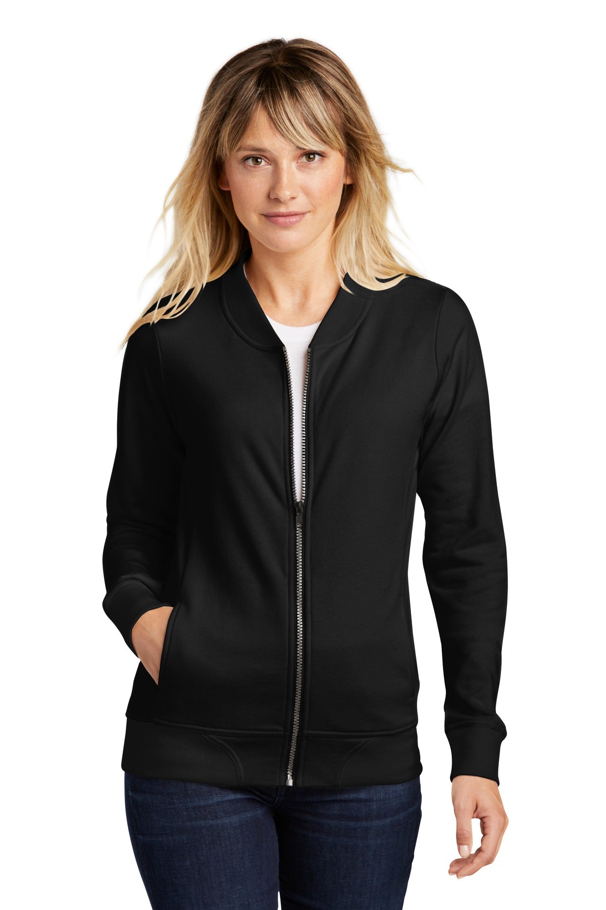 Sport-Tek Women's Lightweight French Terry Bomber LST274 Womens Apparel Sweatshirts & Fleece