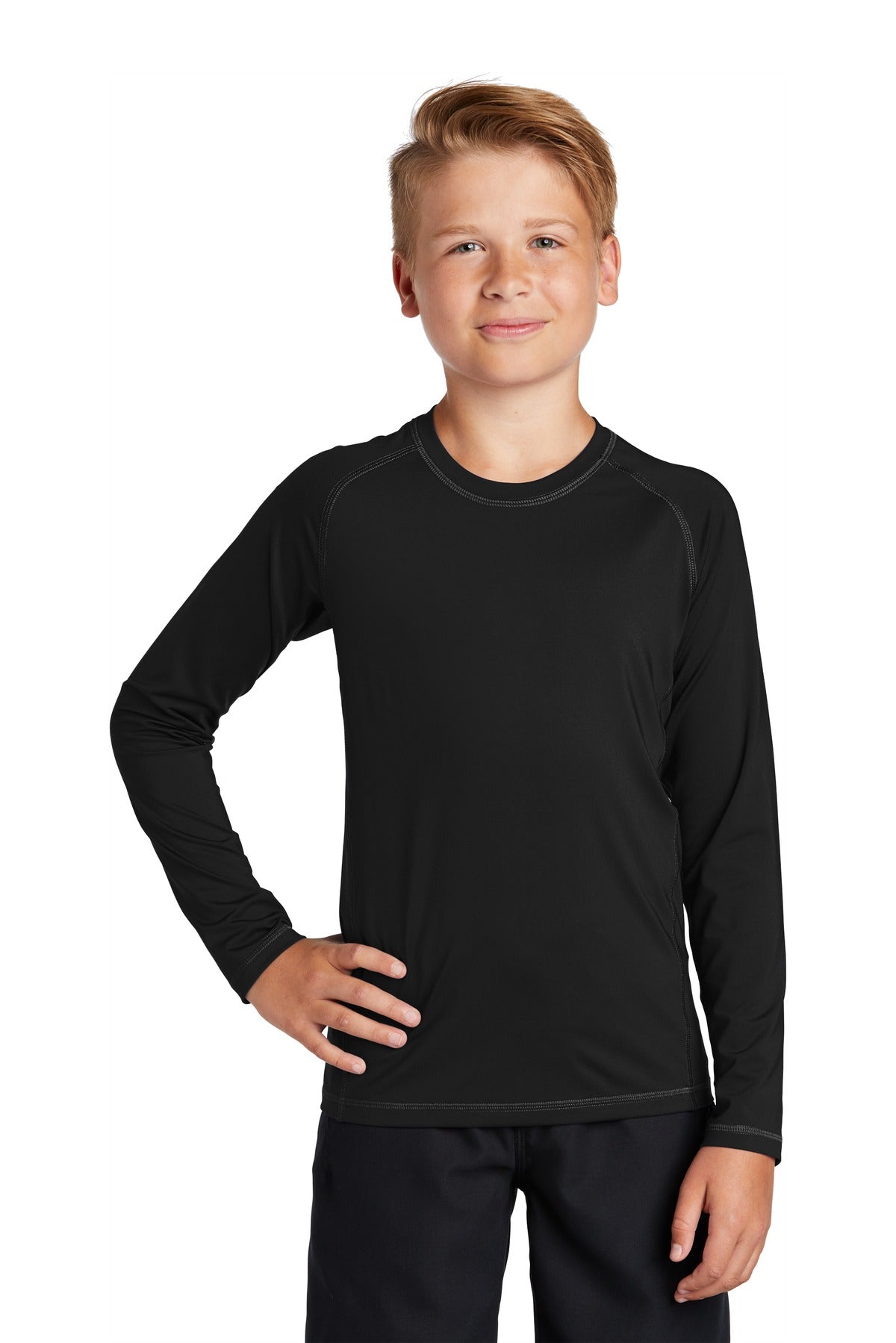 Sport-Tek Youth Long Sleeve Rashguard Tee YST470LS Youth Apparel Shirts & Tops