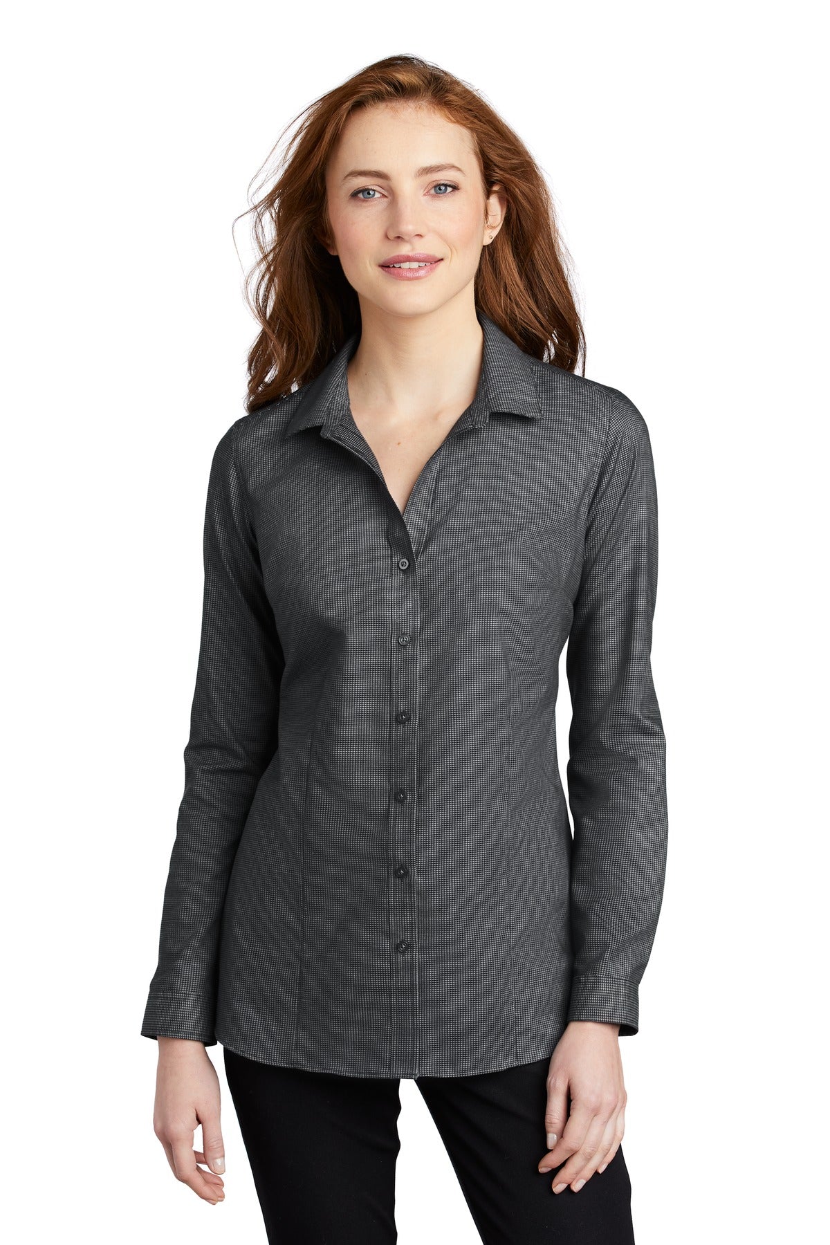 Port Authority Women's Pincheck Easy Care Shirt LW645 Womens Apparel Shirts & Tops