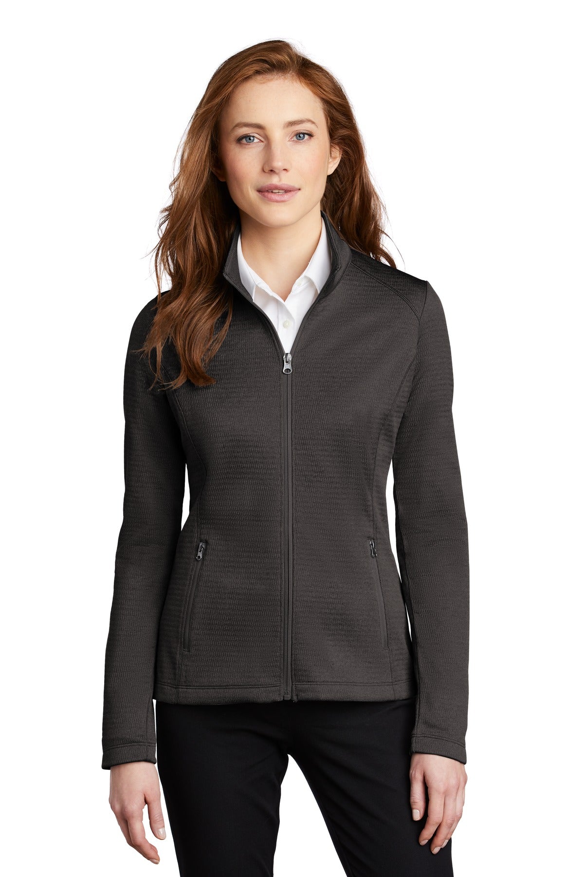 Port Authority Women's Diamond Heather Fleece Full-Zip Jacket L249 Womens Apparel Jackets & Vests