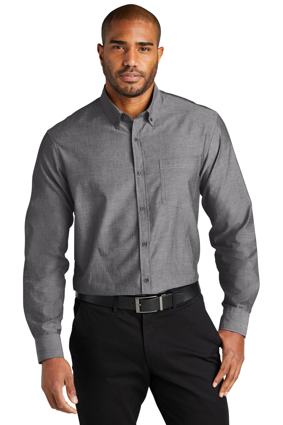 Port Authority Men's Long Sleeve Chambray Easy Care Shirt W382 Mens Apparel Shirts & Tops