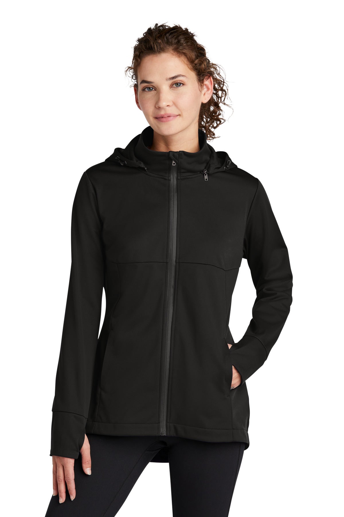 Sport-Tek Women's Hooded Soft Shell Jacket. LST980 Womens Apparel Jackets & Vests