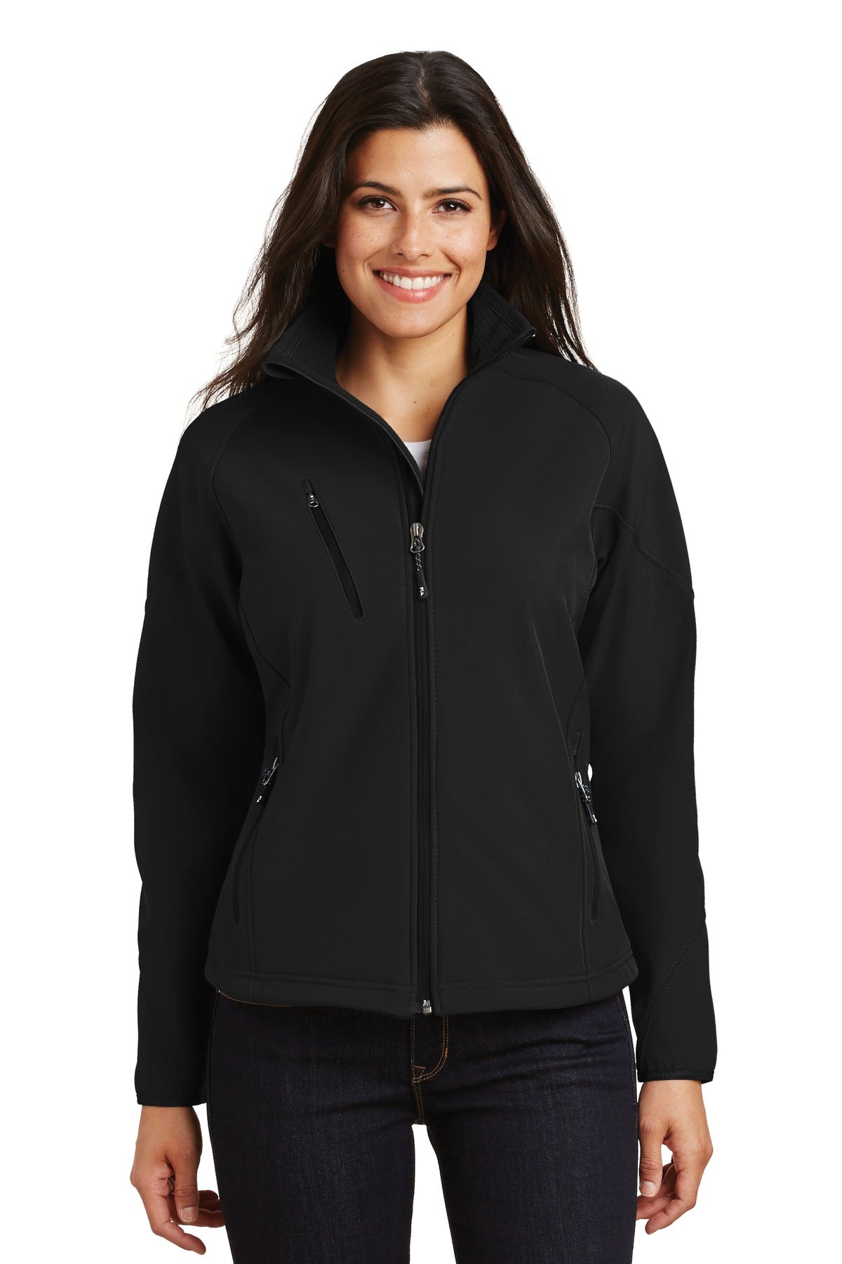 Port Authority Women's Textured Soft Shell Jacket. L705 Womens Apparel Jackets & Vests
