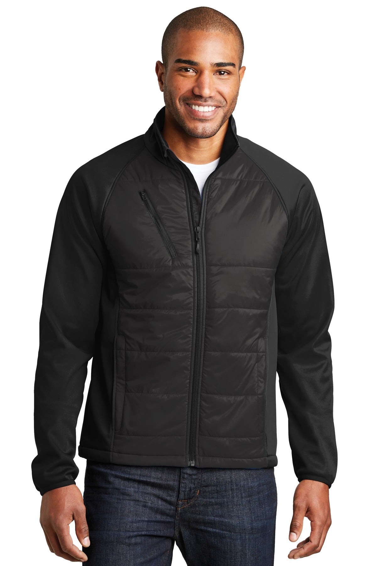 Port Authority Men's Hybrid Soft Shell Jacket. J787 Mens Apparel Jackets & Vests