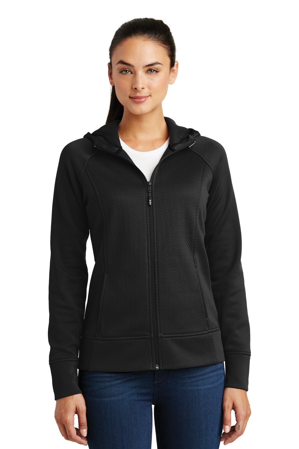Sport-Tek Ladies Rival Tech Fleece Full-Zip Hooded Jacket. LST295 Womens Apparel Sweatshirts & Fleece