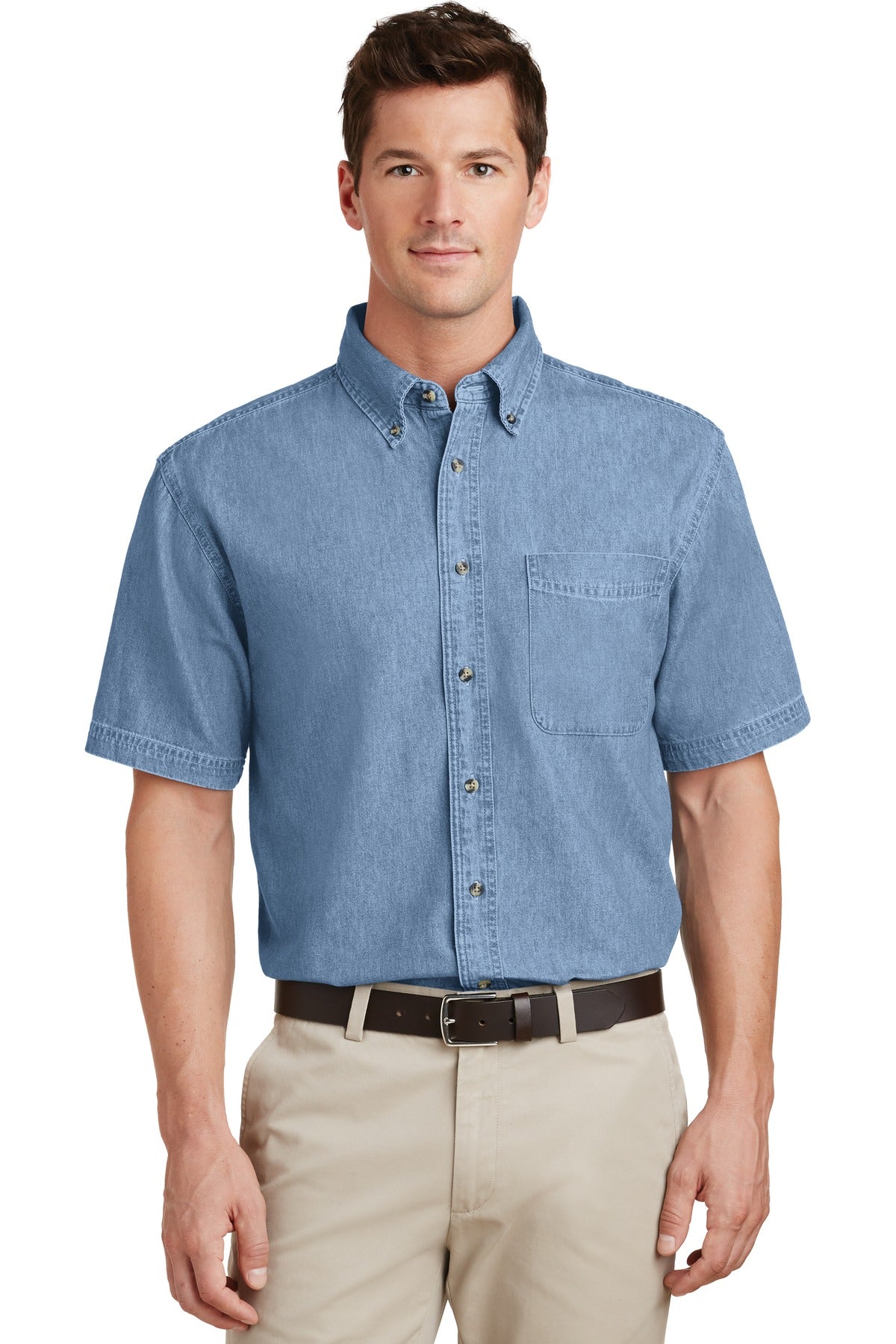 Port & Company Men's Short Sleeve Value Denim Shirt Mens Apparel Shirts & Tops