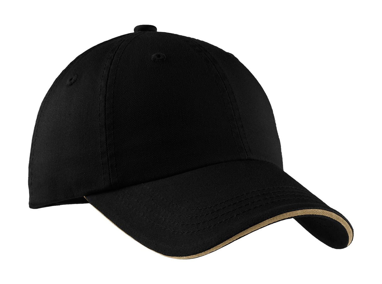 Port Authority Sandwich Bill Cap with Striped Closure Unisex Accessories Hats & Caps