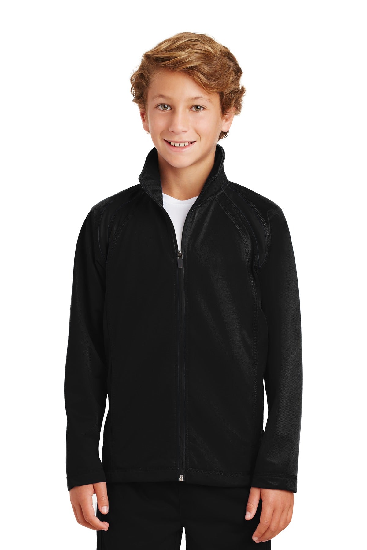 Sport-Tek Youth Tricot Track Jacket YST90 Youth Apparel Jackets & Vests