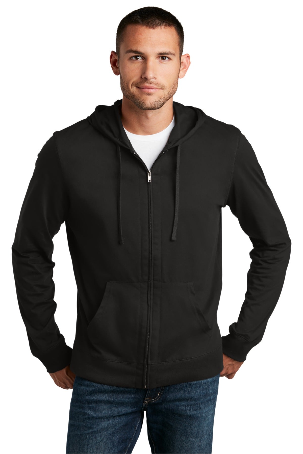 District Jersey Full-Zip Hoodie. DT1100 Mens Apparel Sweatshirts & Fleece