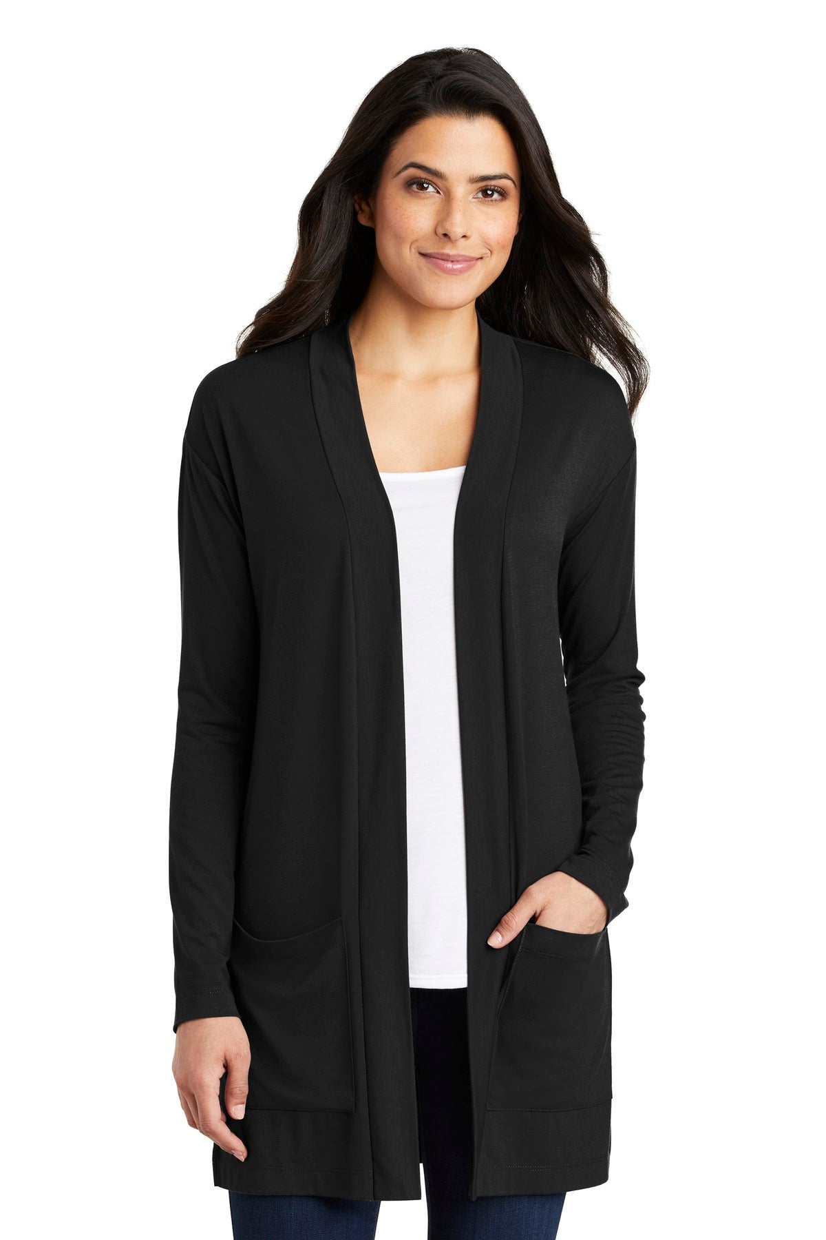 Port Authority Women's Concept Long Pocket Cardigan . LK5434 Womens Apparel Sweatshirts & Fleece