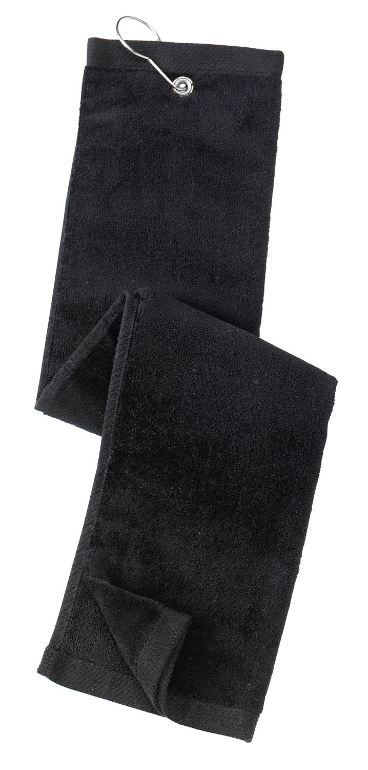 Port Authority Grommeted Tri-Fold Golf Towel. TW50 Unisex Accessories Robes & Towels