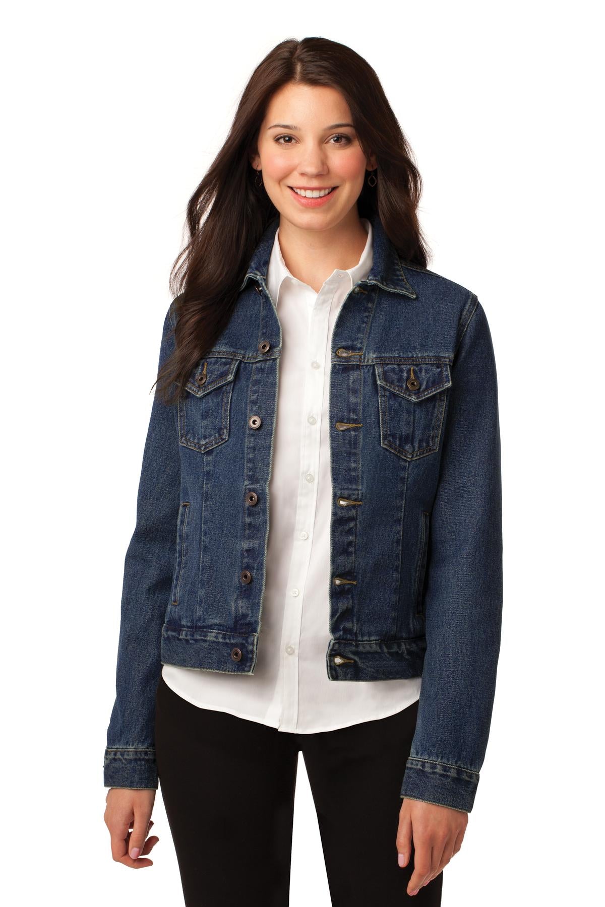 Port Authority Women's Denim Jacket. L7620 Womens Apparel Jackets & Vests
