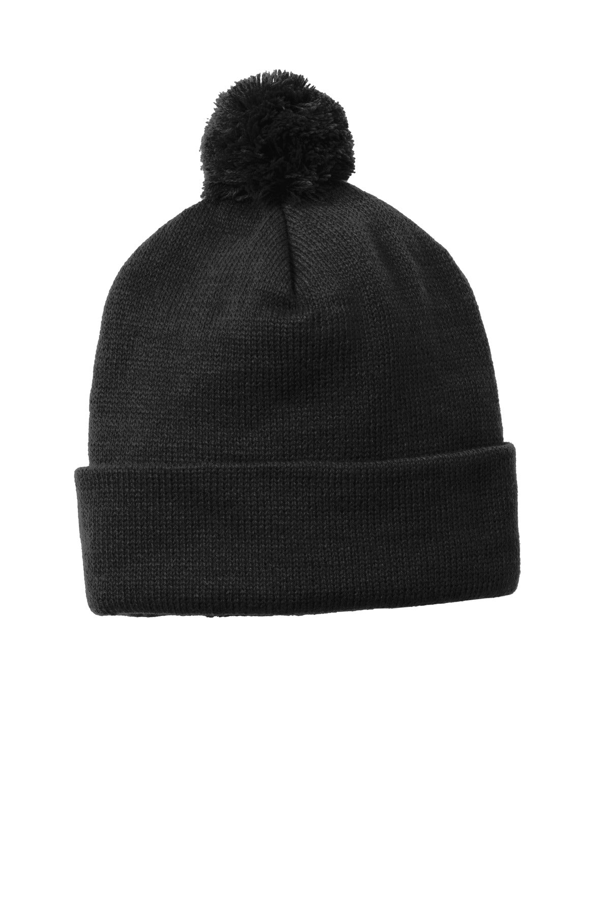 Sport-Tek Solid Pom Pom Beanie Unisex Accessories Hats & Caps