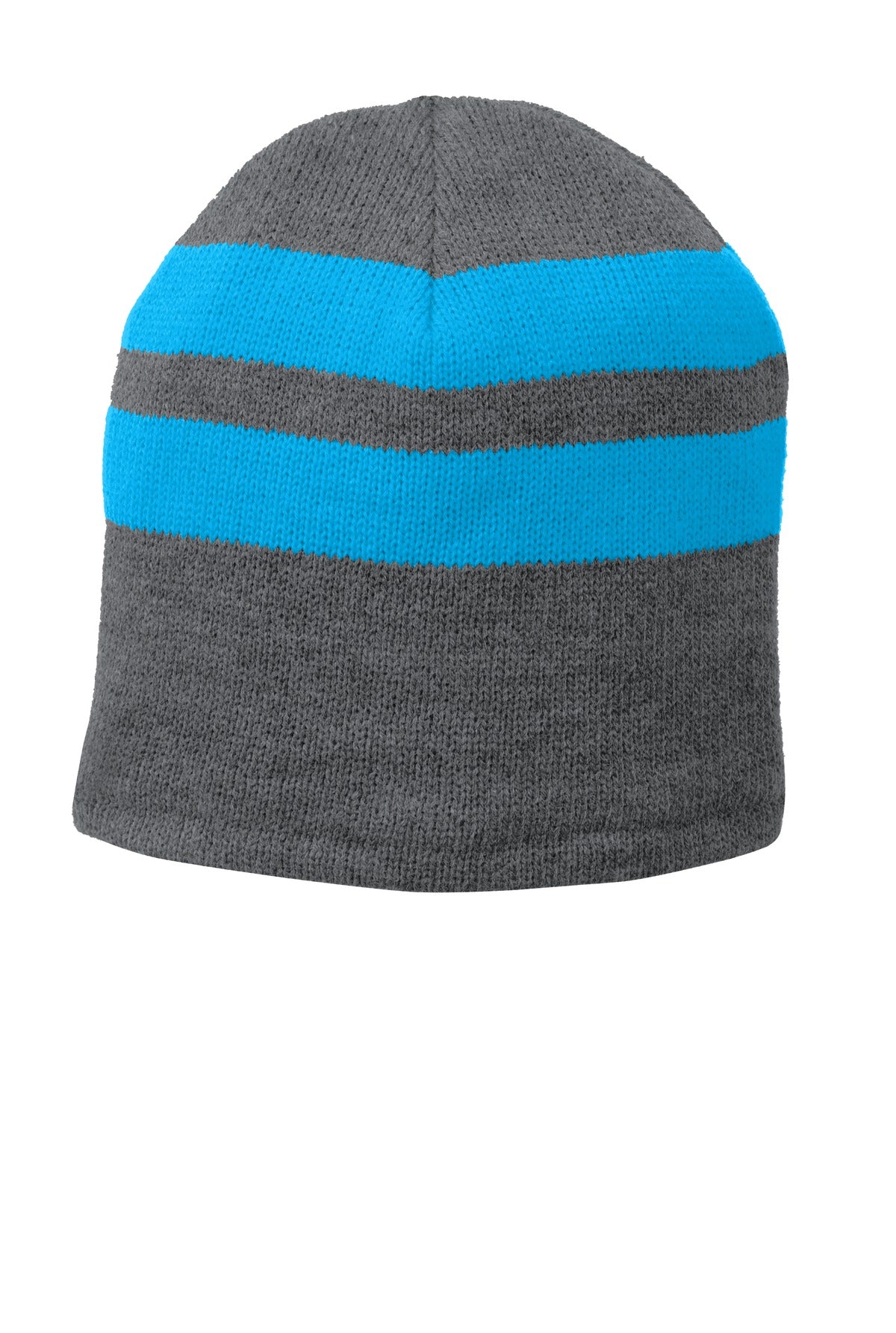 Port & Company Fleece-Lined Striped Beanie Cap Unisex Accessories Hats & Caps