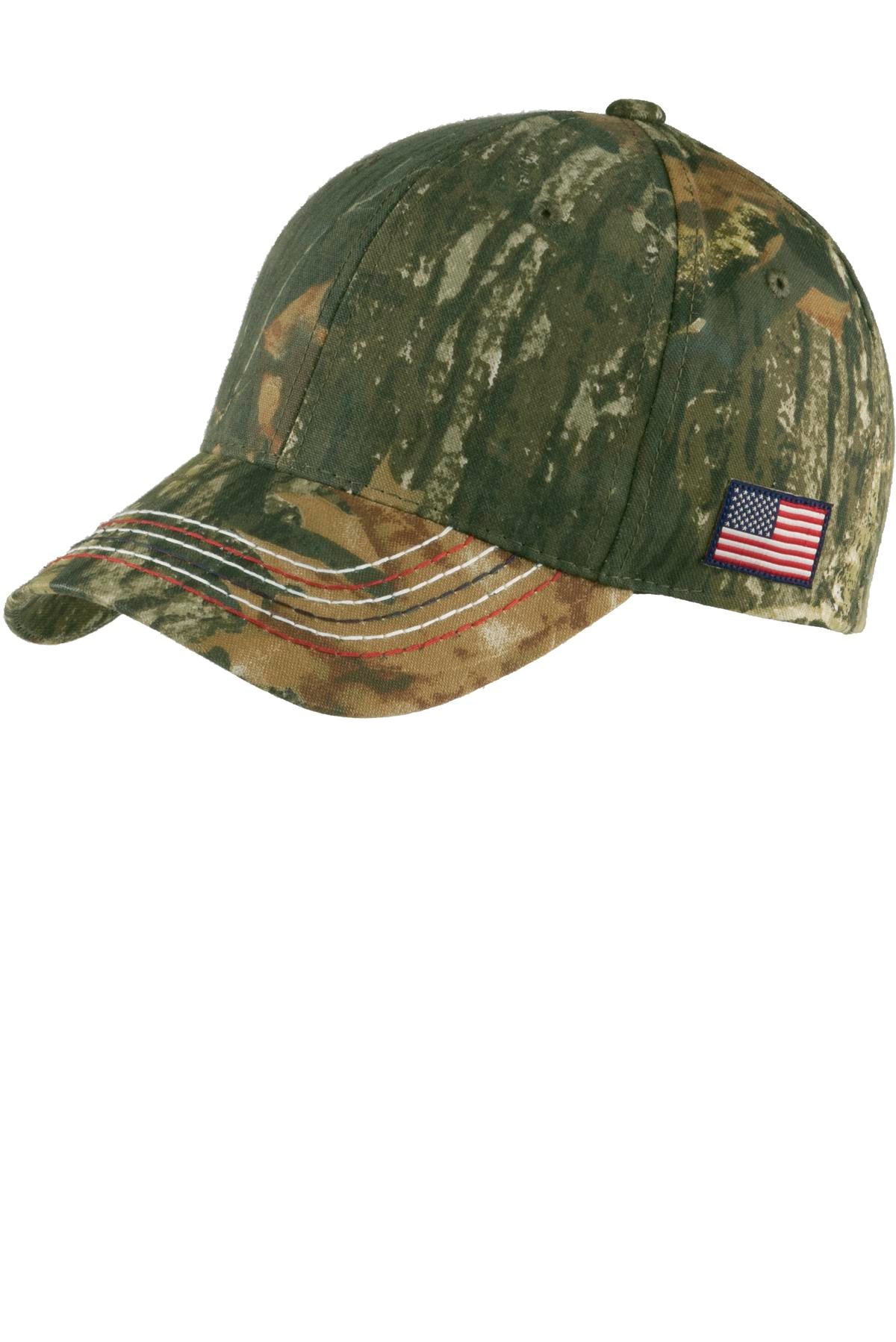 Port Authority Americana Contrast Stitch Camouflage Cap Unisex Accessories Hats & Caps