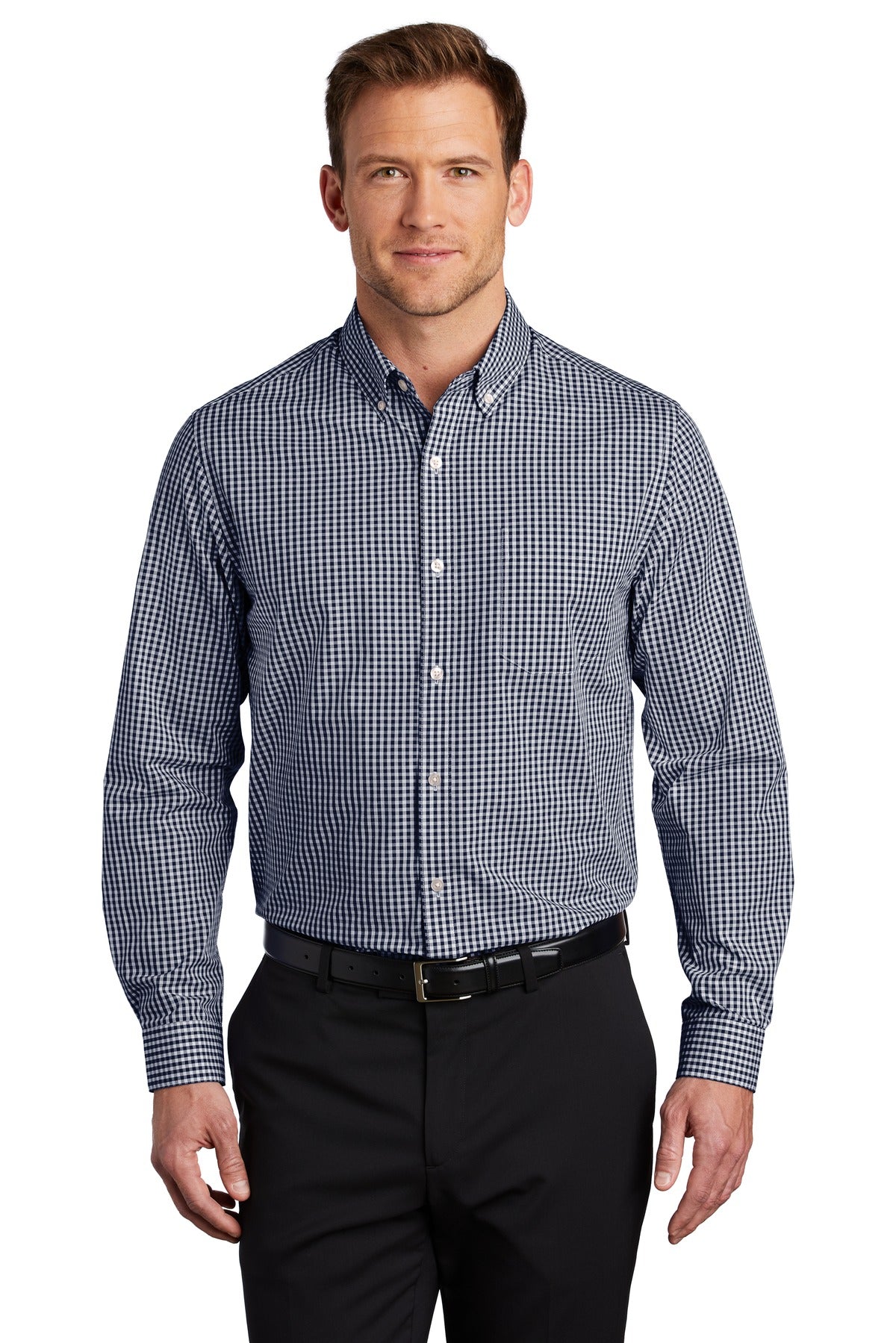 Port Authority Men's Broadcloth Gingham Easy Care Shirt W644 Mens Apparel Shirts & Tops