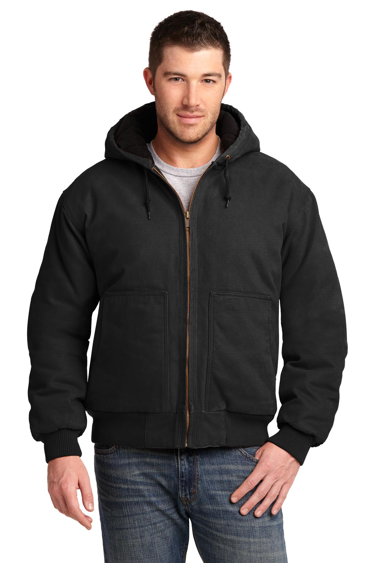 CornerStone Men's Washed Duck Cloth Insulated Hooded Work Jacket - CSJ41 Mens Apparel Jackets & Vests