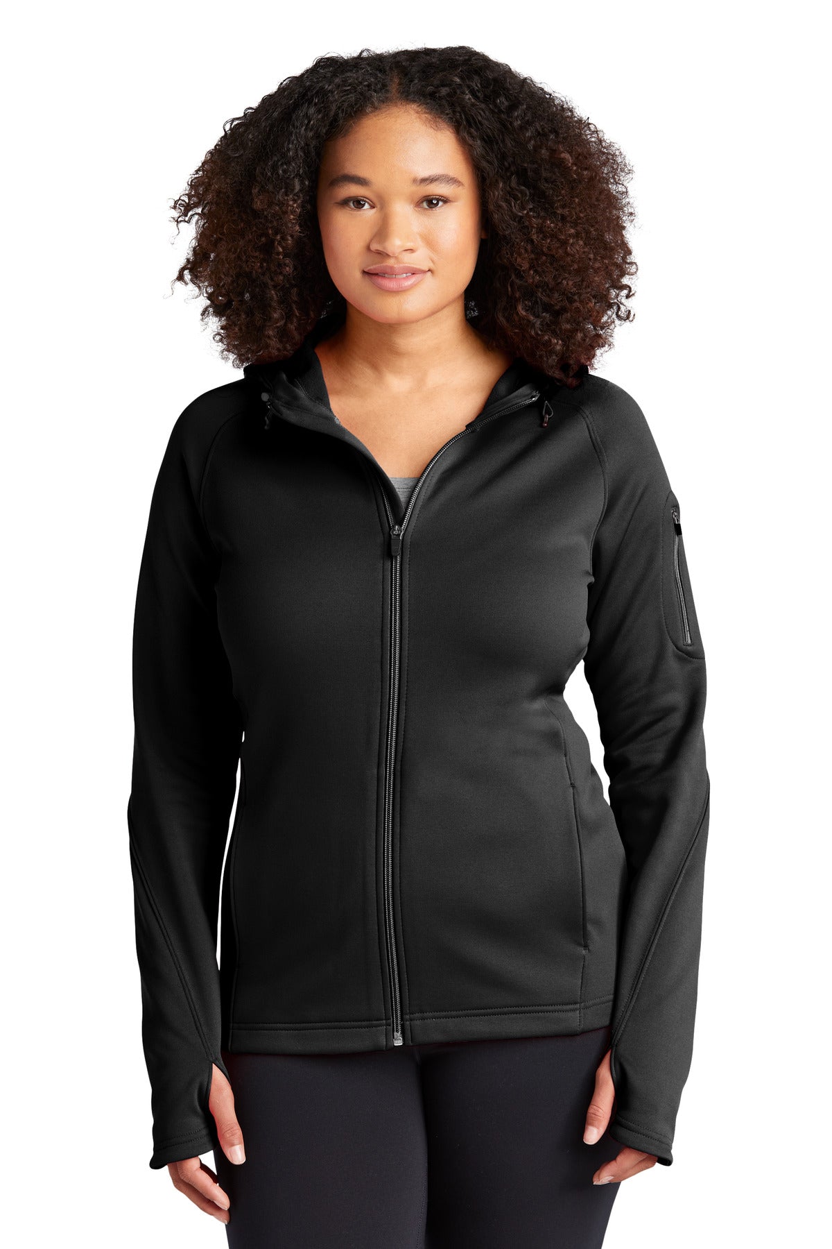 Sport-Tek Women's Tech Fleece Full-Zip Hooded Jacket. L248 Womens Apparel Jackets & Vests