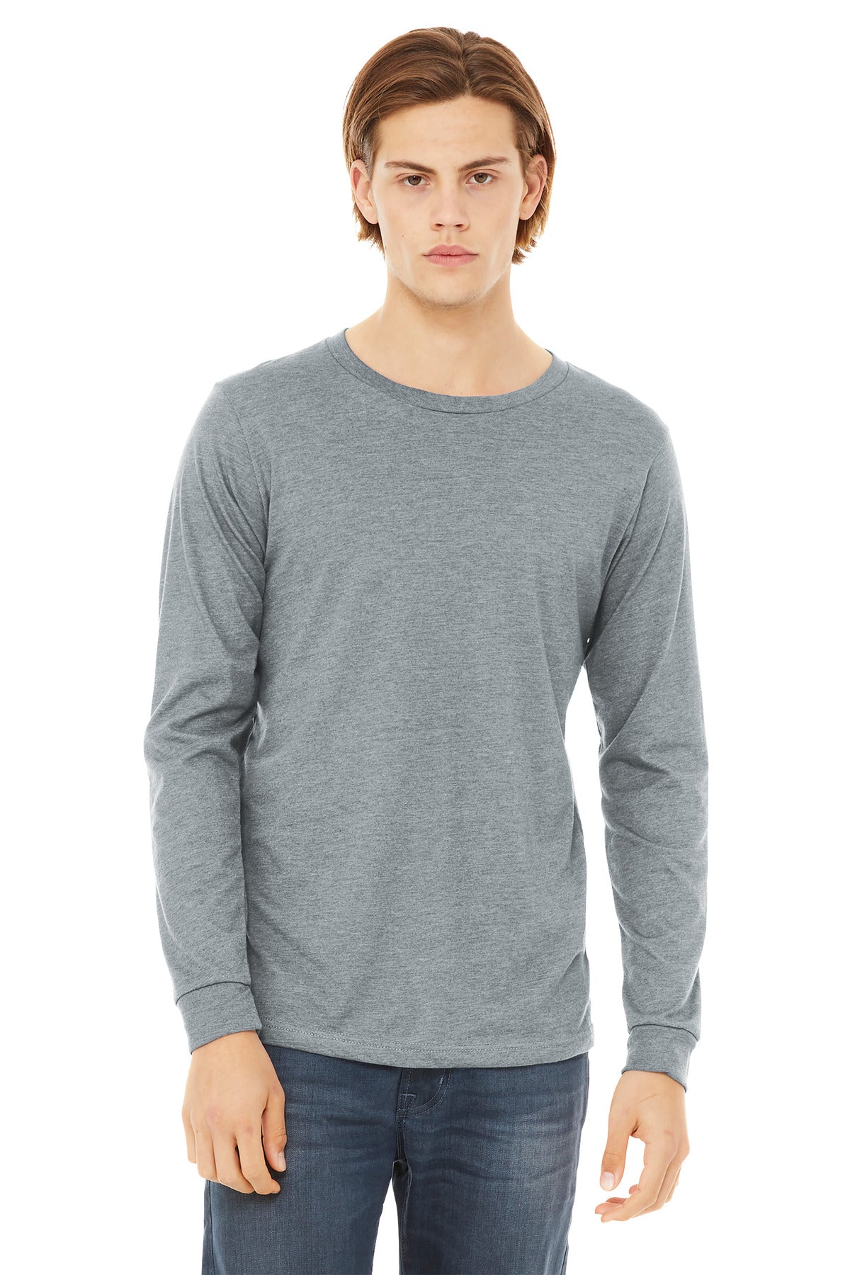 BELLA+CANVAS Unisex Heather CVC Long Sleeve Tee Mens Apparel Shirts & Tops