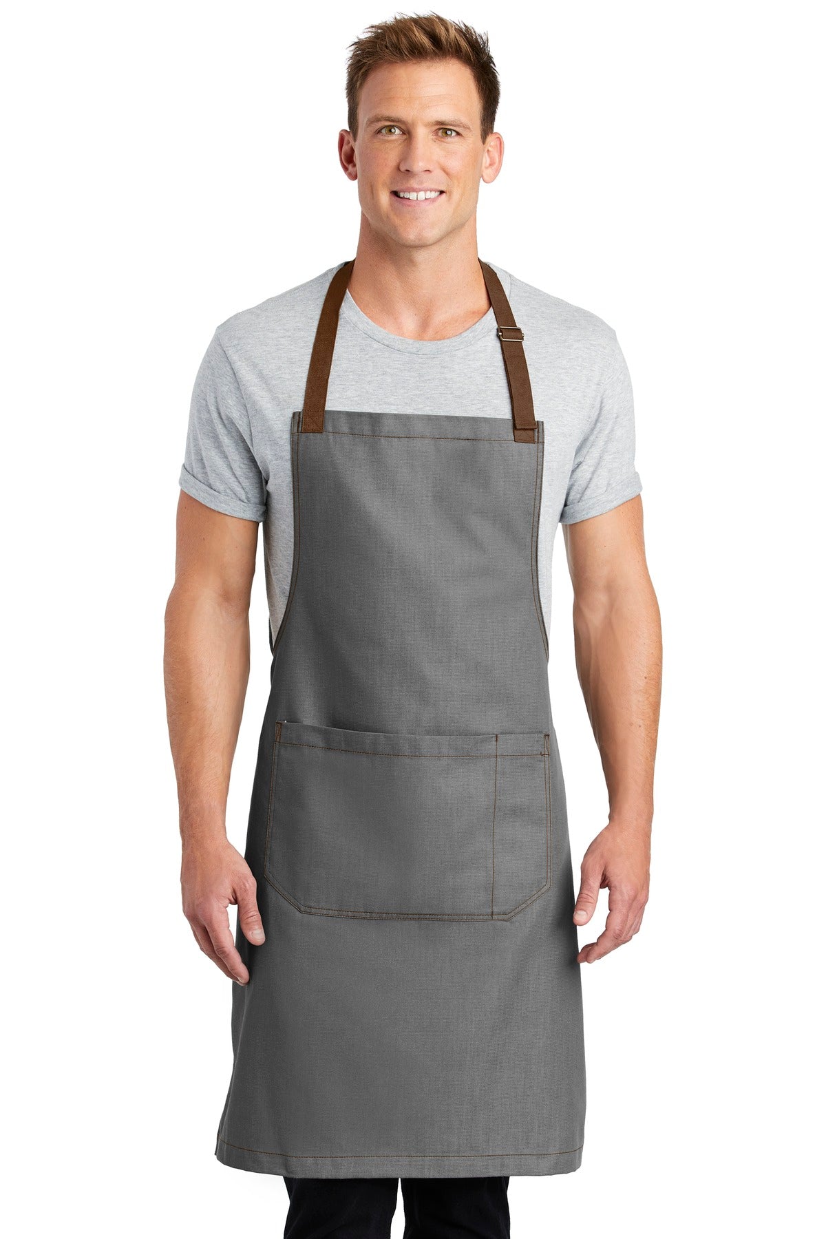 Port Authority Market Full-Length Bib Apron. A800 Unisex Accessories Aprons