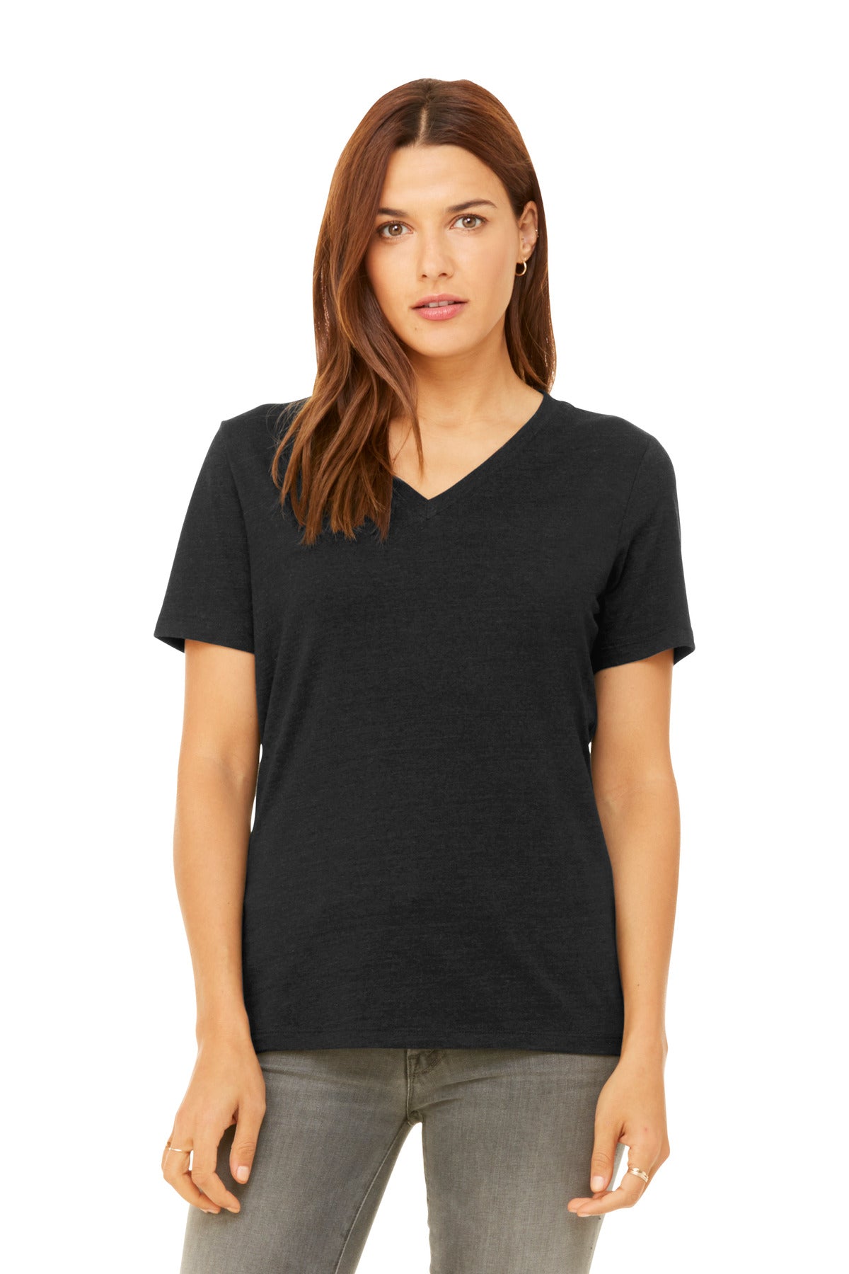 BELLA + CANVAS Women's Relaxed Heather CVC V-Neck Tee BC6405CVC Womens Apparel Shirts & Tops