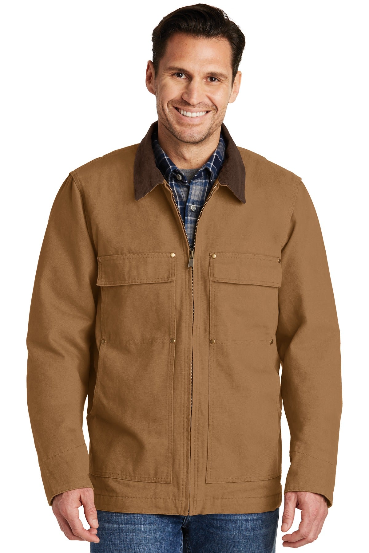 CornerStone Men's Washed Duck Cloth Chore Coat. CSJ50 Mens Apparel Jackets & Vests