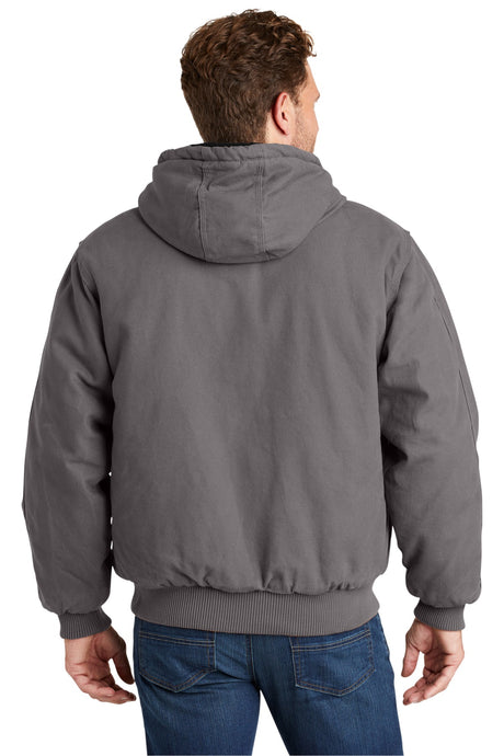 CornerStone Men's Washed Duck Cloth Insulated Hooded Work Jacket - CSJ41 Mens Apparel Jackets & Vests