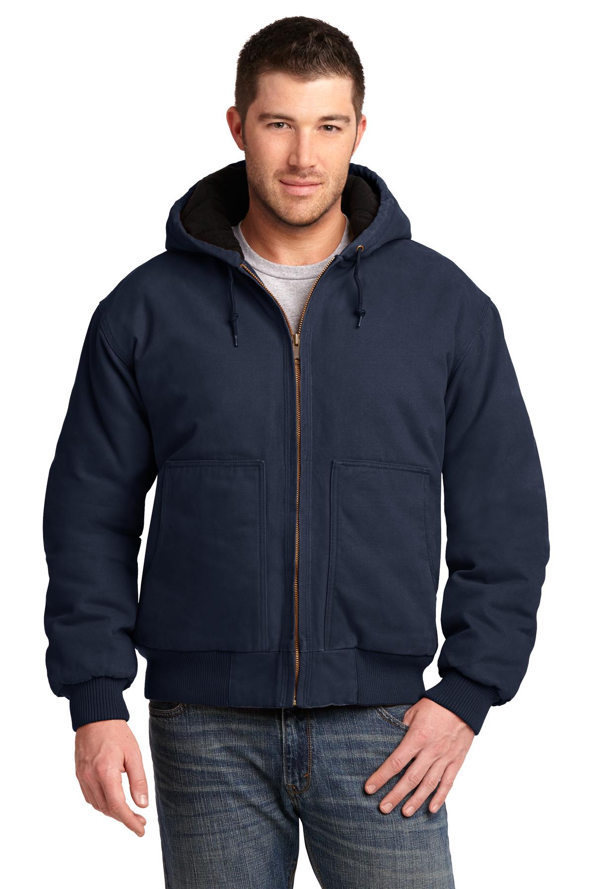 CornerStone Men's Washed Duck Cloth Insulated Hooded Work Jacket - CSJ41 Mens Apparel Jackets & Vests