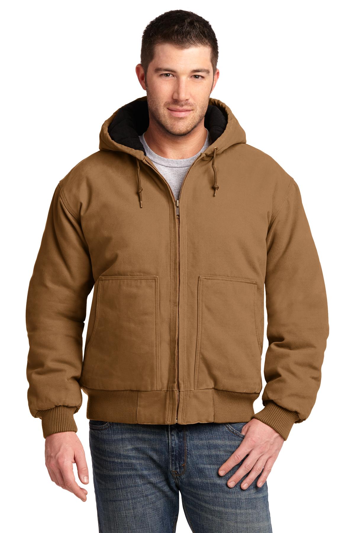 CornerStone Men's Washed Duck Cloth Insulated Hooded Work Jacket - CSJ41 Mens Apparel Jackets & Vests