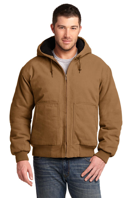 CornerStone Men's Washed Duck Cloth Insulated Hooded Work Jacket - CSJ41 Mens Apparel Jackets & Vests