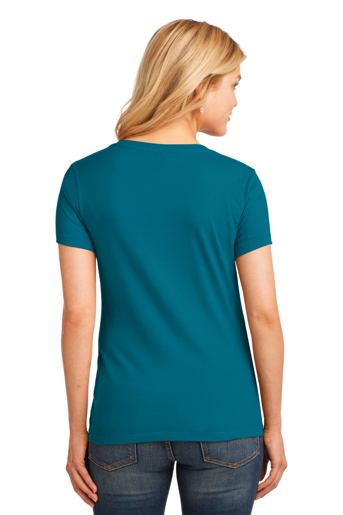 Port & Company Women's Core Cotton V-Neck Tee. LPC54V 2 of 3 Womens Apparel Shirts & Tops