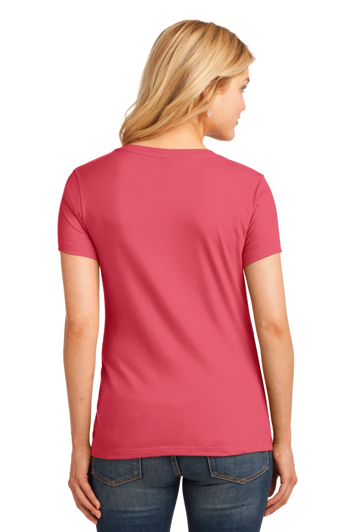 Port & Company Women's Core Cotton V-Neck Tee. LPC54V 2 of 3 Womens Apparel Shirts & Tops
