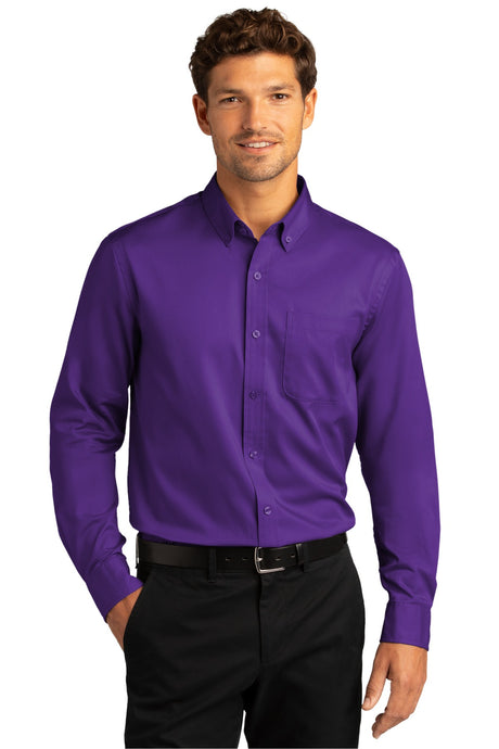 Port Authority Long Sleeve SuperPro React Twill Shirt. W808 2 of 2 Mens Apparel Shirts & Tops