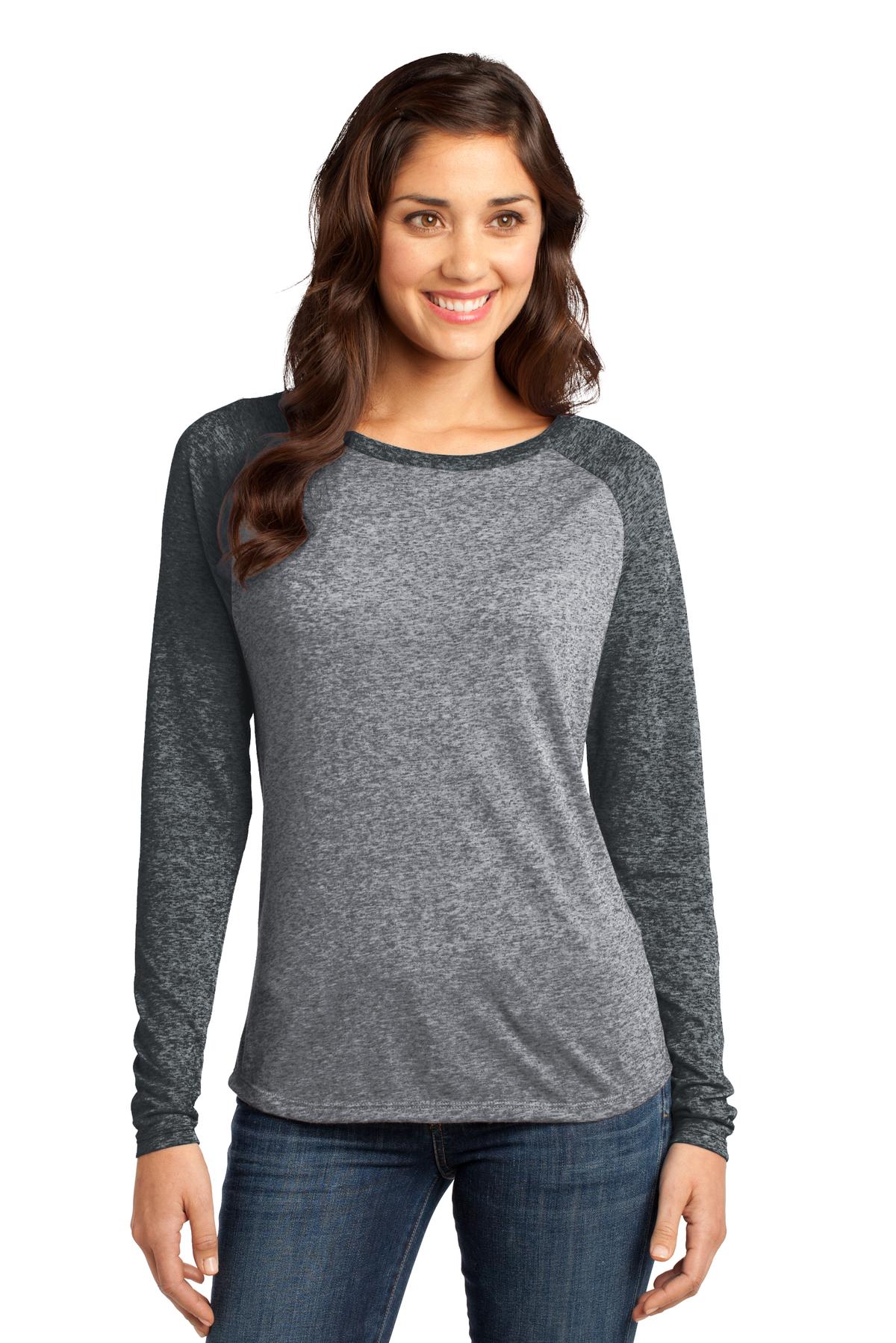 District - Juniors Microburn Long Sleeve Raglan Tee. DT262 Womens Apparel Shirts & Tops