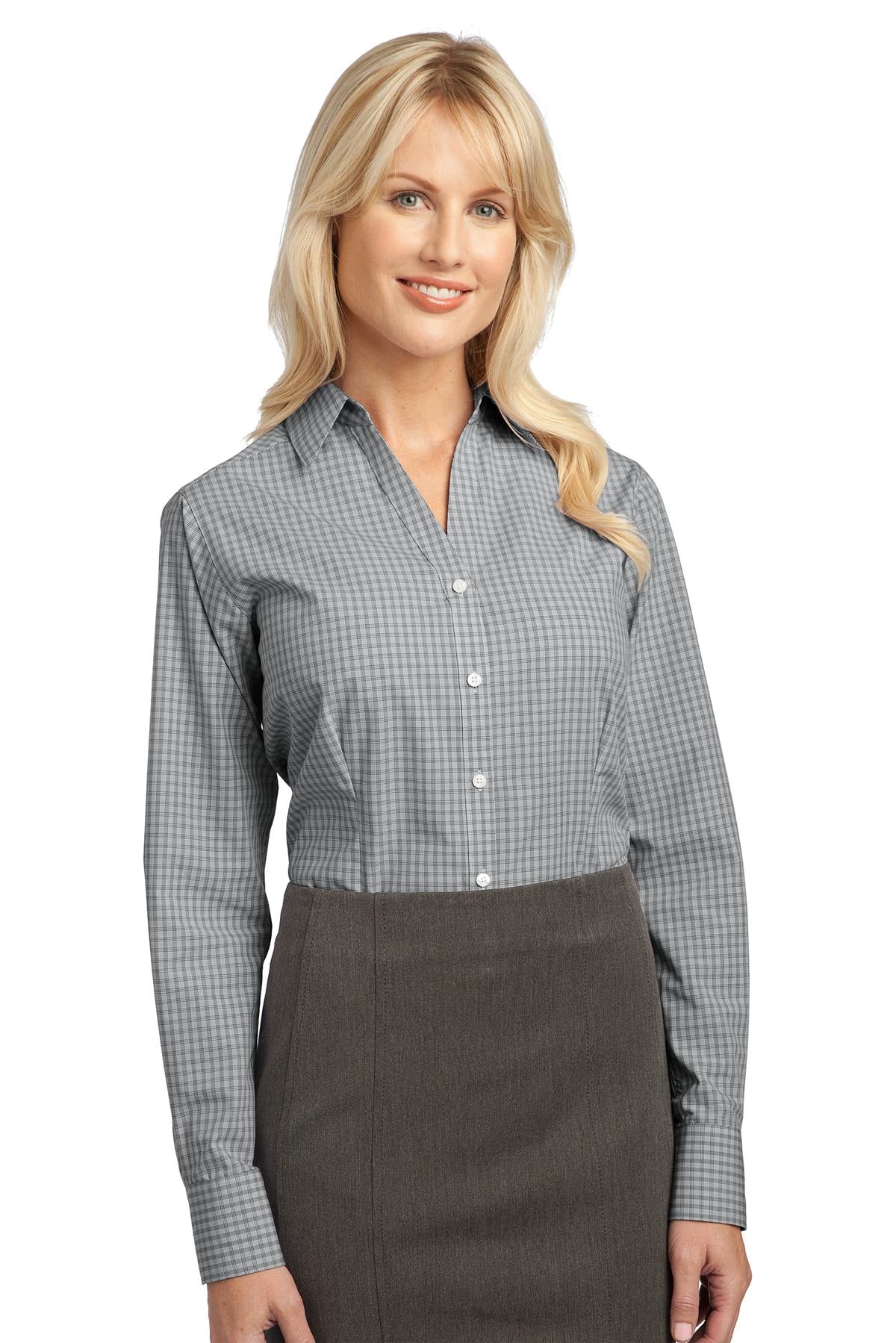 Port Authority Ladies Plaid Pattern Easy Care Shirt. L639 Womens Apparel Shirts & Tops