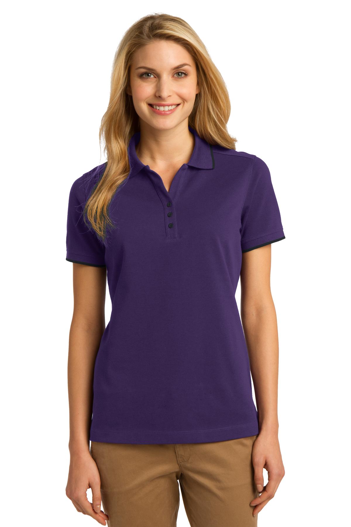 Port Authority Ladies Rapid Dry Tipped Polo. L454 Womens Apparel Shirts & Tops