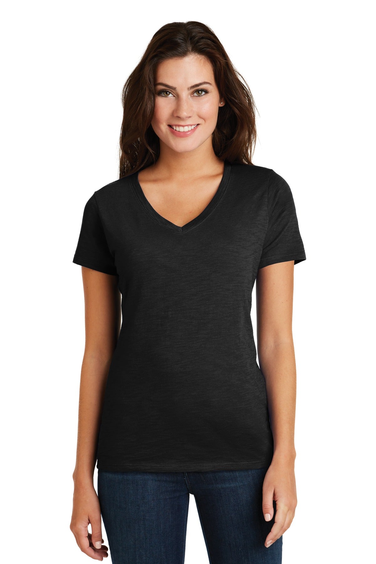District Women's Super Slub V-Neck Tee DM3501 Womens Apparel Shirts & Tops