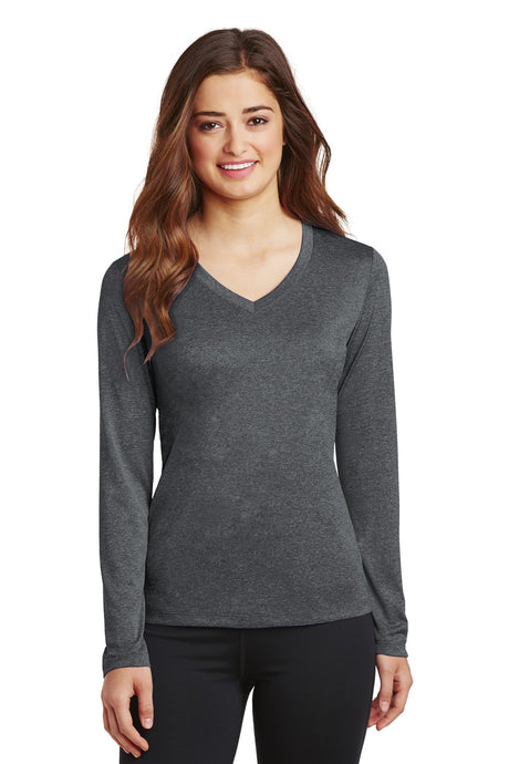 Sport-Tek Women's Long Sleeve Heather Contender V-Neck Tee LST360LS Womens Apparel Shirts & Tops