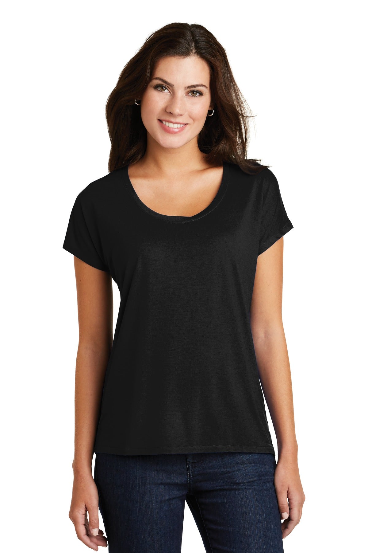 District Women's Drapey Dolman Tee. DM412 Womens Apparel Shirts & Tops