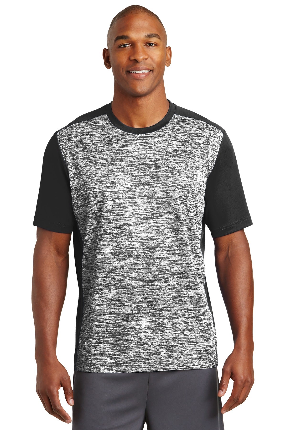 Sport-Tek Men's PosiCharge Electric Heather Colorblock Tee ST395 Mens Apparel Shirts & Tops