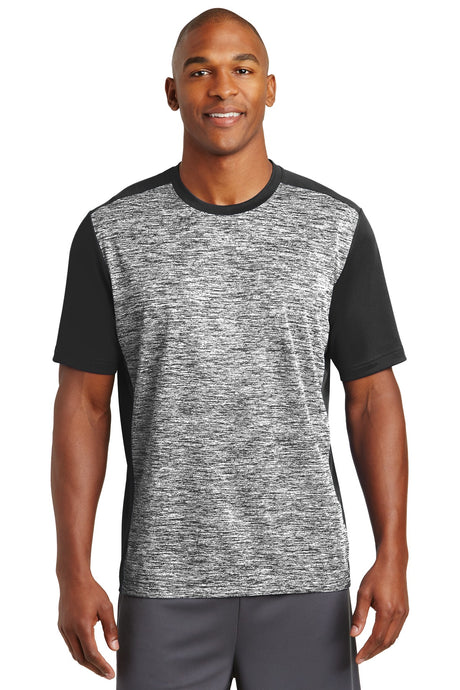 Sport-Tek Men's PosiCharge Electric Heather Colorblock Tee ST395 Mens Apparel Shirts & Tops