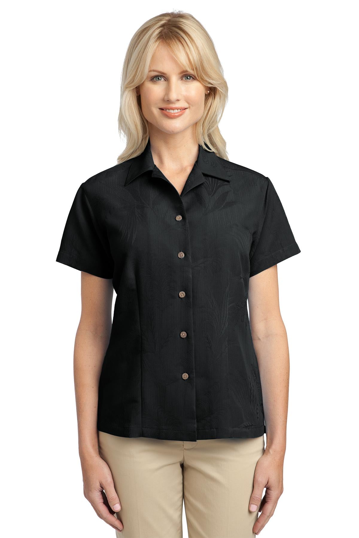 Port Authority Ladies Patterned Easy Care Camp Shirt. L536 Womens Apparel Shirts & Tops