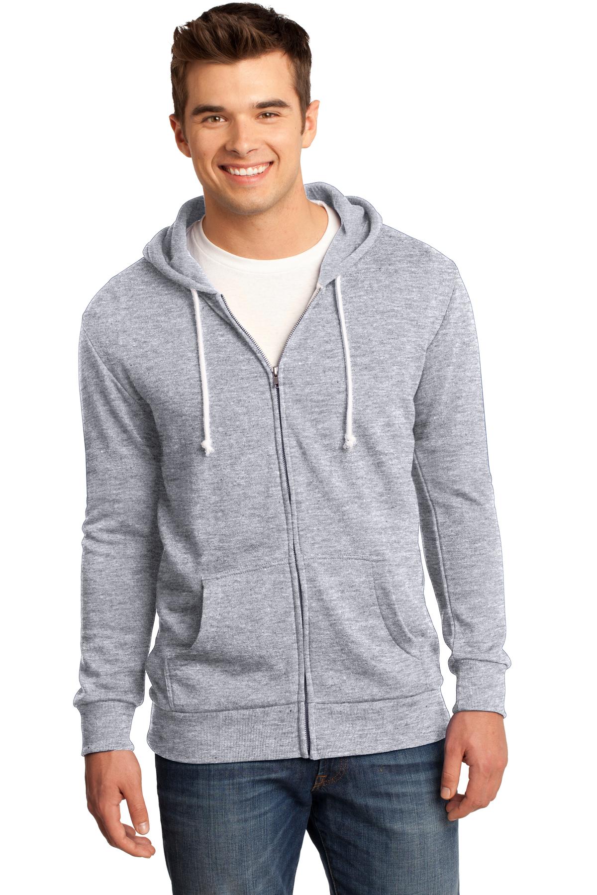 District - Young Mens Core Fleece Full-Zip Hoodie DT190 Mens Apparel Sweatshirts & Fleece